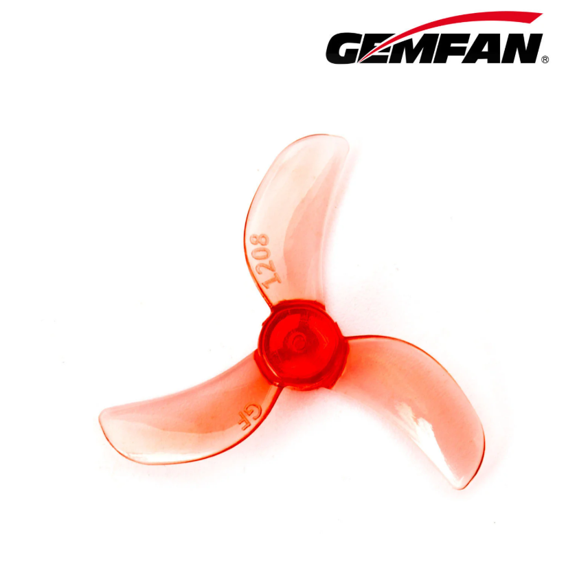 Миниатюра Пропеллер Gemfan 31мм 1,2" 1208 на вал 0.8mm 3-х лопастной (Clear Red) 4 пары 1