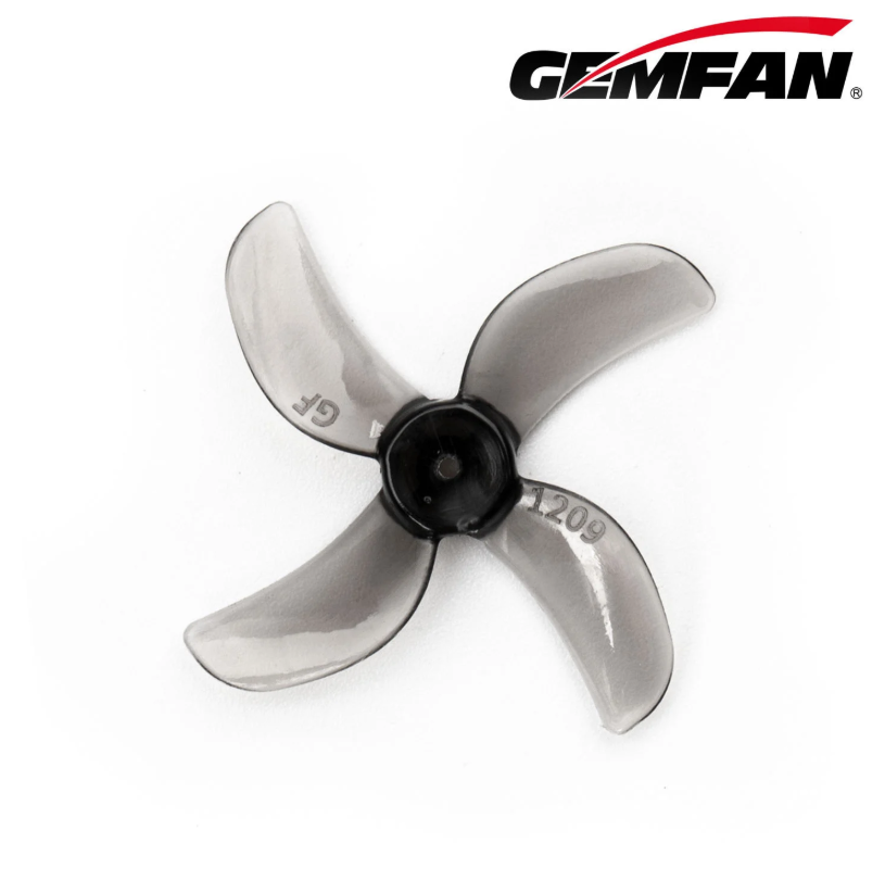 Миниатюра Пропеллер Gemfan 31мм 1,2" 1209 на вал 1.5mm 4-х лопастной (Clear Black) 4 пары 1