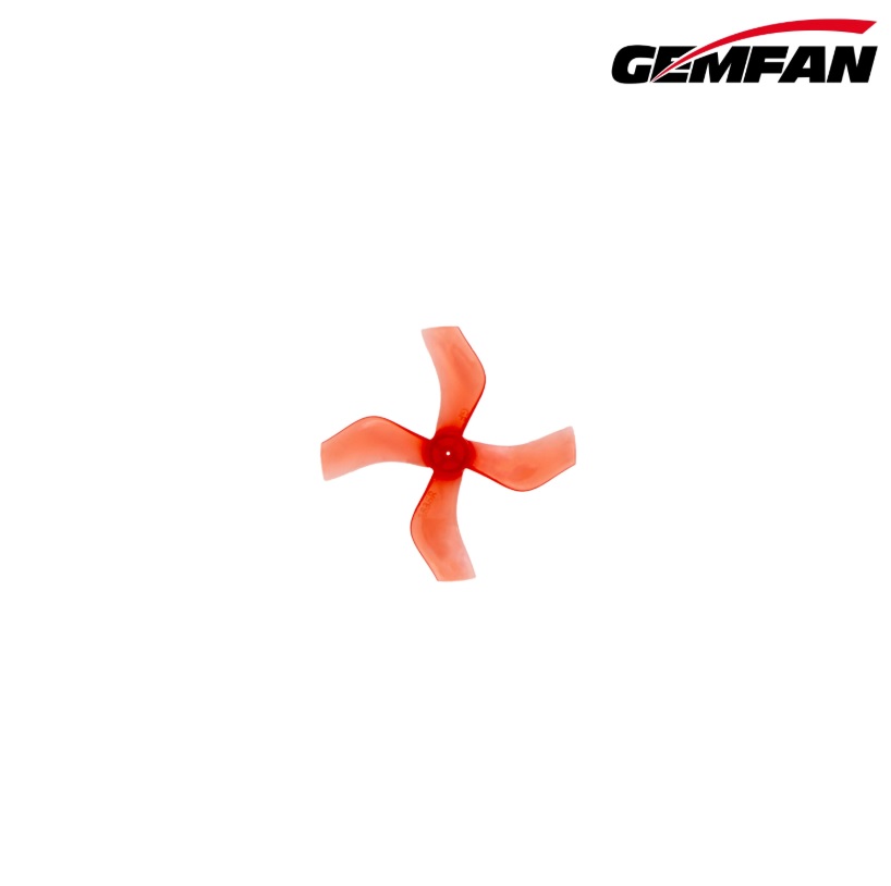 Миниатюра Пропеллер Gemfan 40мм 1,6" 1636-4 4-х лопастной  под вал 1.5mm (Clear Red) 4 пары 1