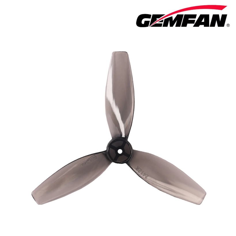 Миниатюра Пропеллер Gemfan 61мм 2,4" 2412 3-х лопастной под вал 1.2mm (Clear Gray) 4 пары 1