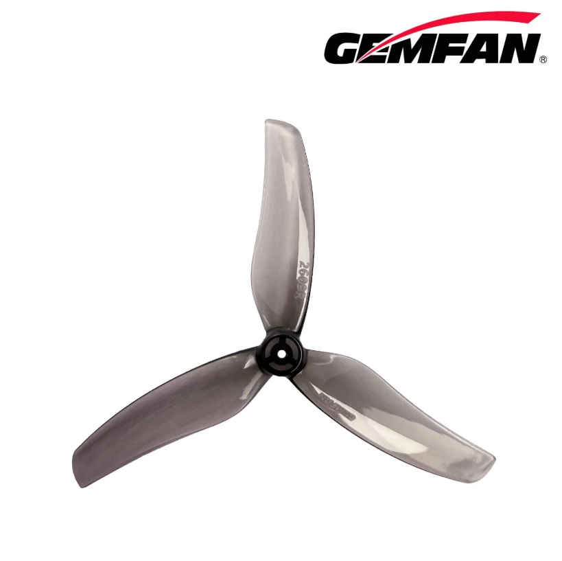 Миниатюра Пропеллер Gemfan 66мм 2,6" 2609 3-х лопастной под вал 1.5mm (Clear Black) 4 пары 1