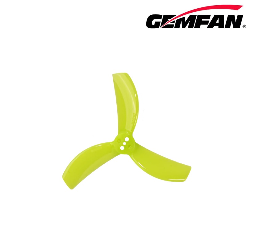 Миниатюра Пропеллер Gemfan Drone Soccer PC 2820 (2.8x2x3) 3-х лопастной (Neon Yellow) 4 пары 1