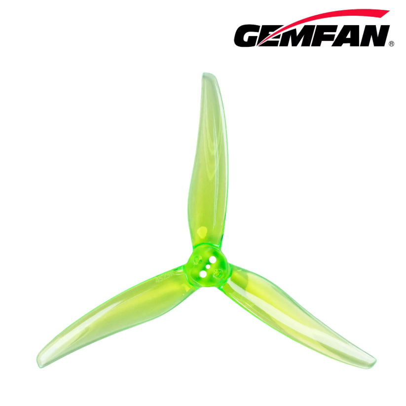 Миниатюра Пропеллер Gemfan Hurricane PC 4525 3-х лопастной под вал 1.5mm (Yellow) 2 пары 1