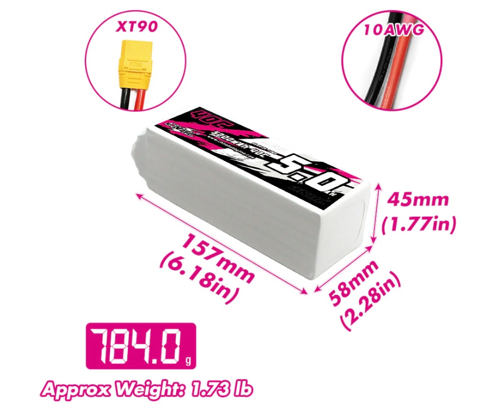 Миниатюра Аккумулятор CNHL 5000 мАч 70C 22.2V 2