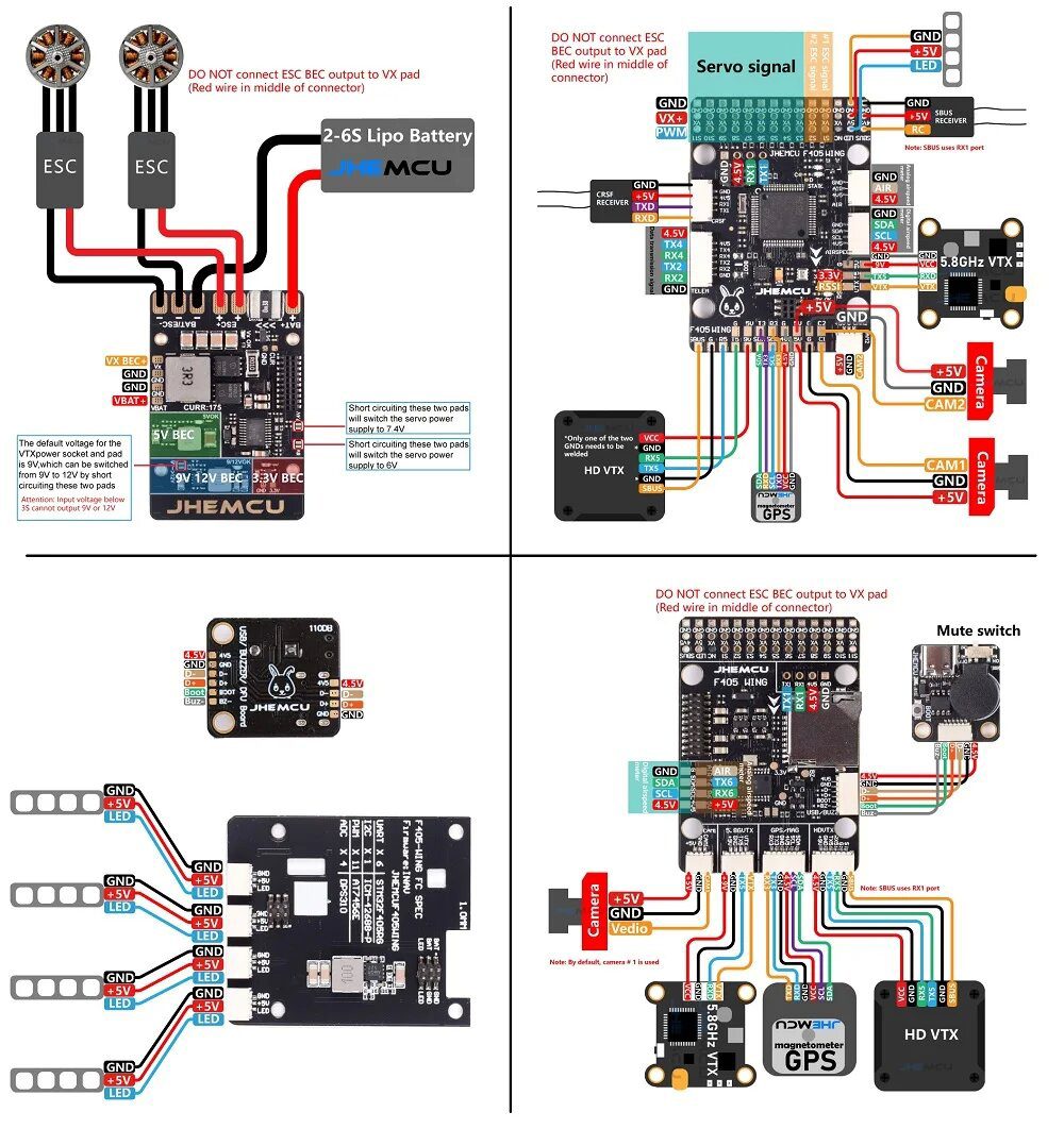 Миниатюра Полетный контроллер JHEMCU F405 WING ACRO 6