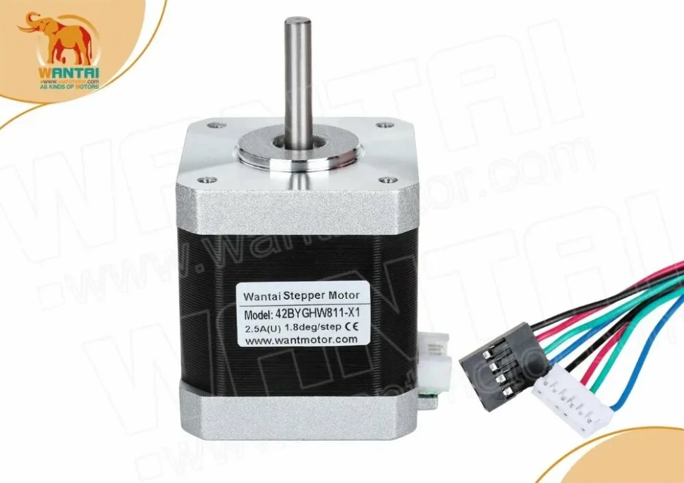 Миниатюра Шаговый двигатель Wantai Stepper Motors 42BYGHW817-X1 1