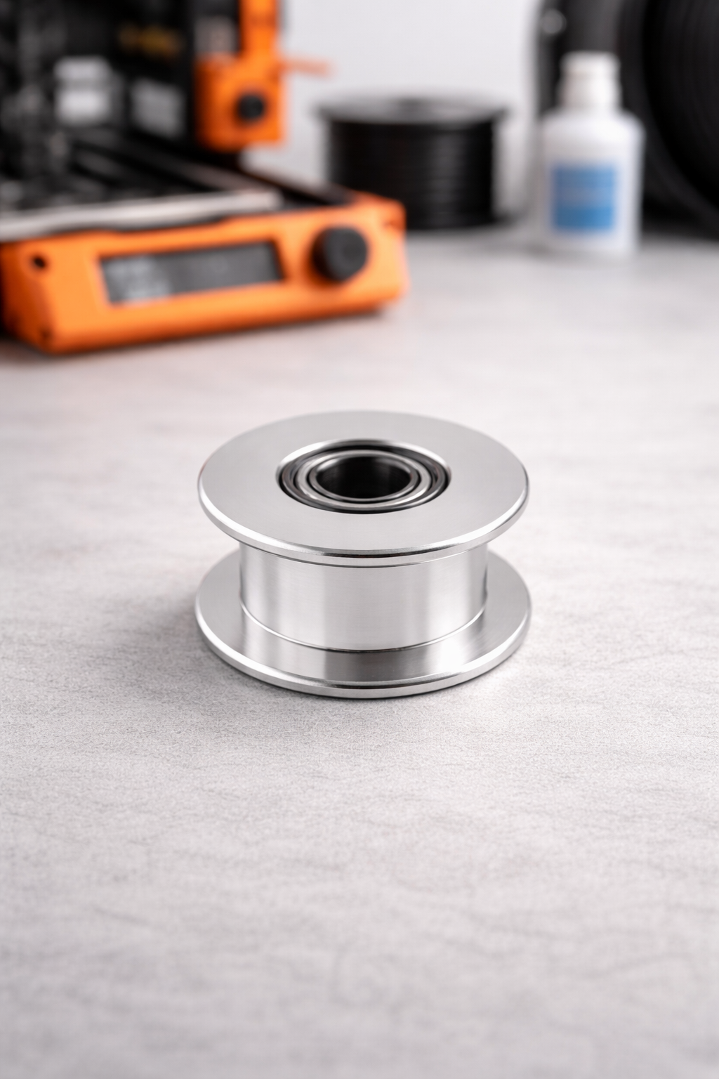 Миниатюра Шкив натяжитель (натяжной ролик) гладкий для ремня GT2 6 мм 20 зубов для 3D-принтера Powge 1