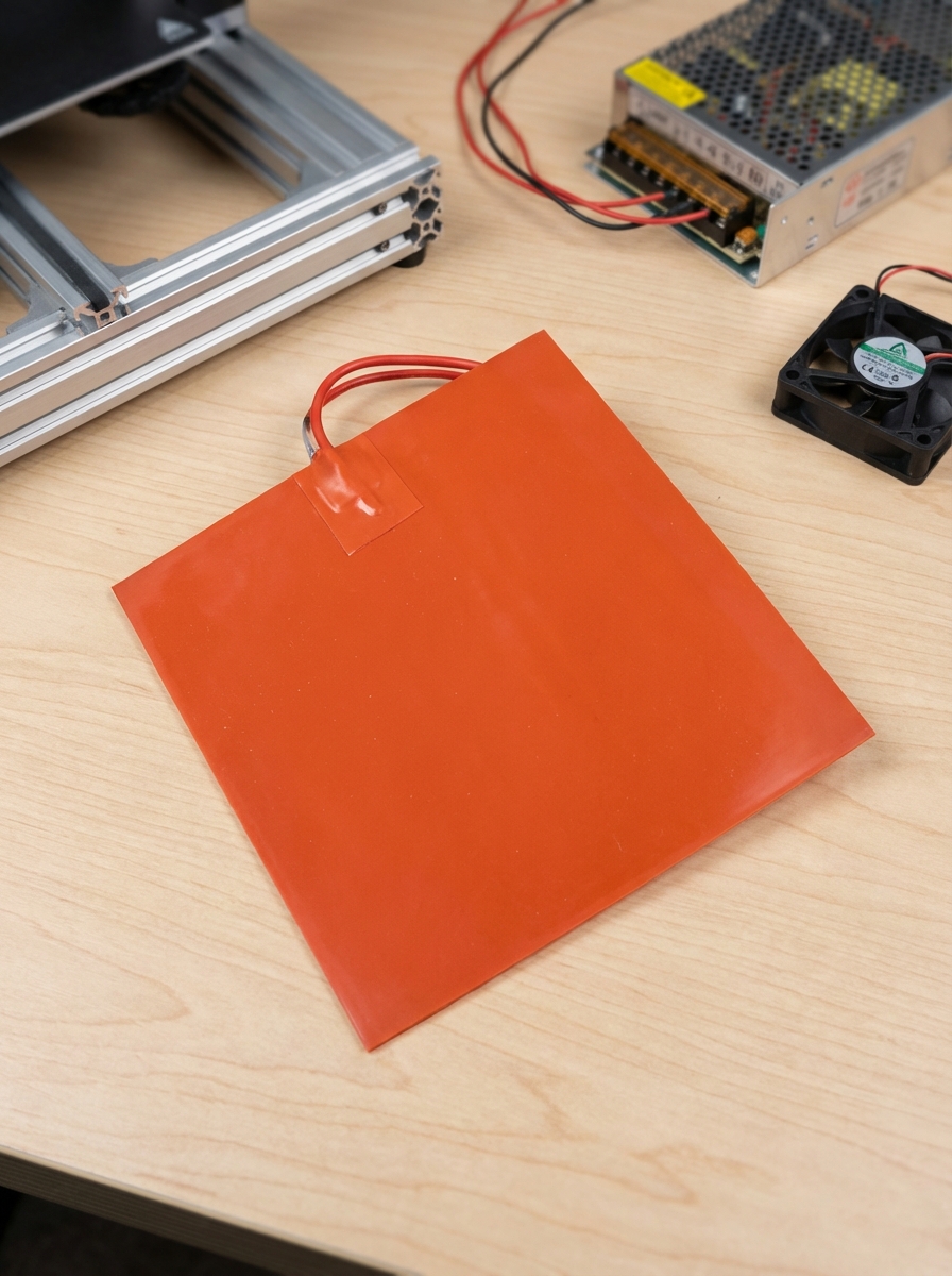 Миниатюра Cиликоновый нагревательный коврик 150 х 150 мм 12V 100W для подогреваемого стола для 3D-принтера 1