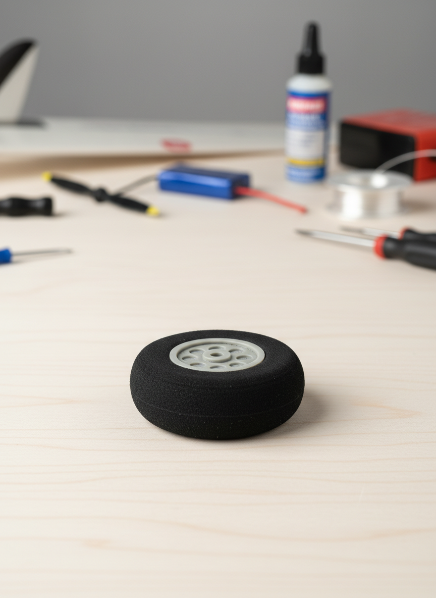 Миниатюра Колесо легкое 75 x 24 мм вал 4 мм, для радиомоделей 2