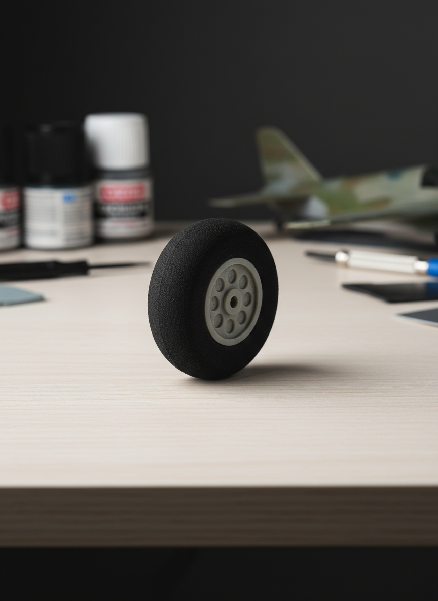 Миниатюра Колесо легкое 75 x 24 мм вал 4 мм, для радиомоделей 1