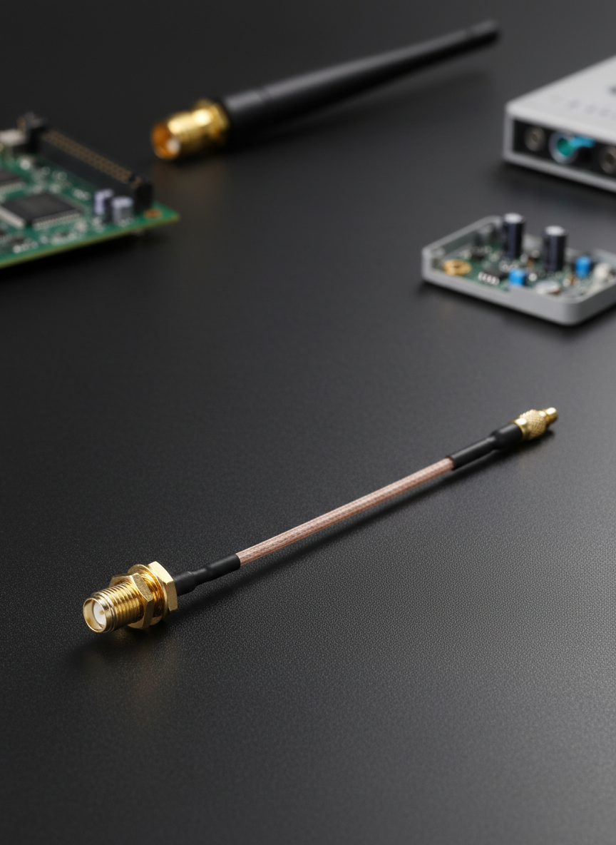 Миниатюра Высокочастотный переходник-удлинитель патч корд пигтейл MMCX на SMA (Female) V2 1