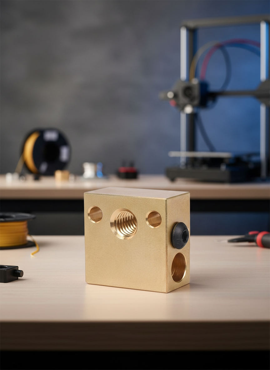 Миниатюра Нагревательный блок из латуни для 3D-принтера CR10 1