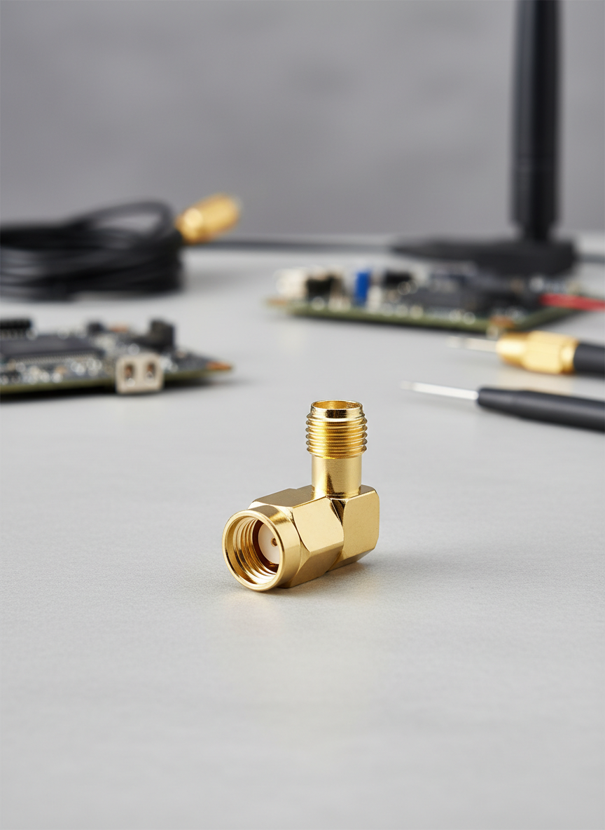 Миниатюра Переходник 90° SMA Female на RP-SMA Male для антенн 1