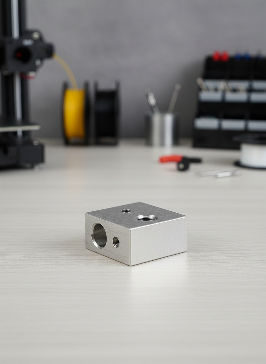 Миниатюра Нагревательный блок MK8 из алюминия для 3D-принтеров 1