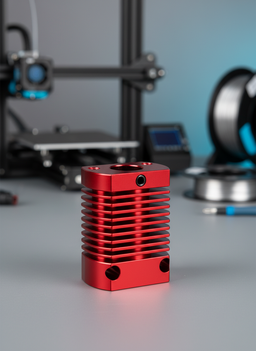 Миниатюра Радиатор хотэнда CR10S красный для 3D-принтеров 1