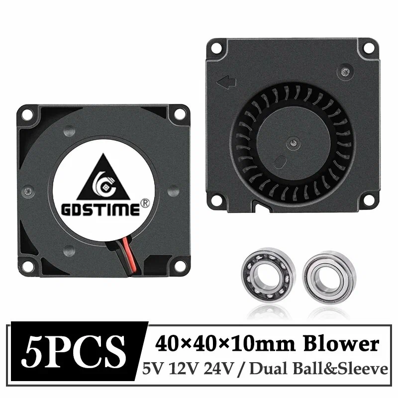 Миниатюра Вентилятор турбинный GDStime 40x40x10мм 12V 0.16A на подшипниках 6