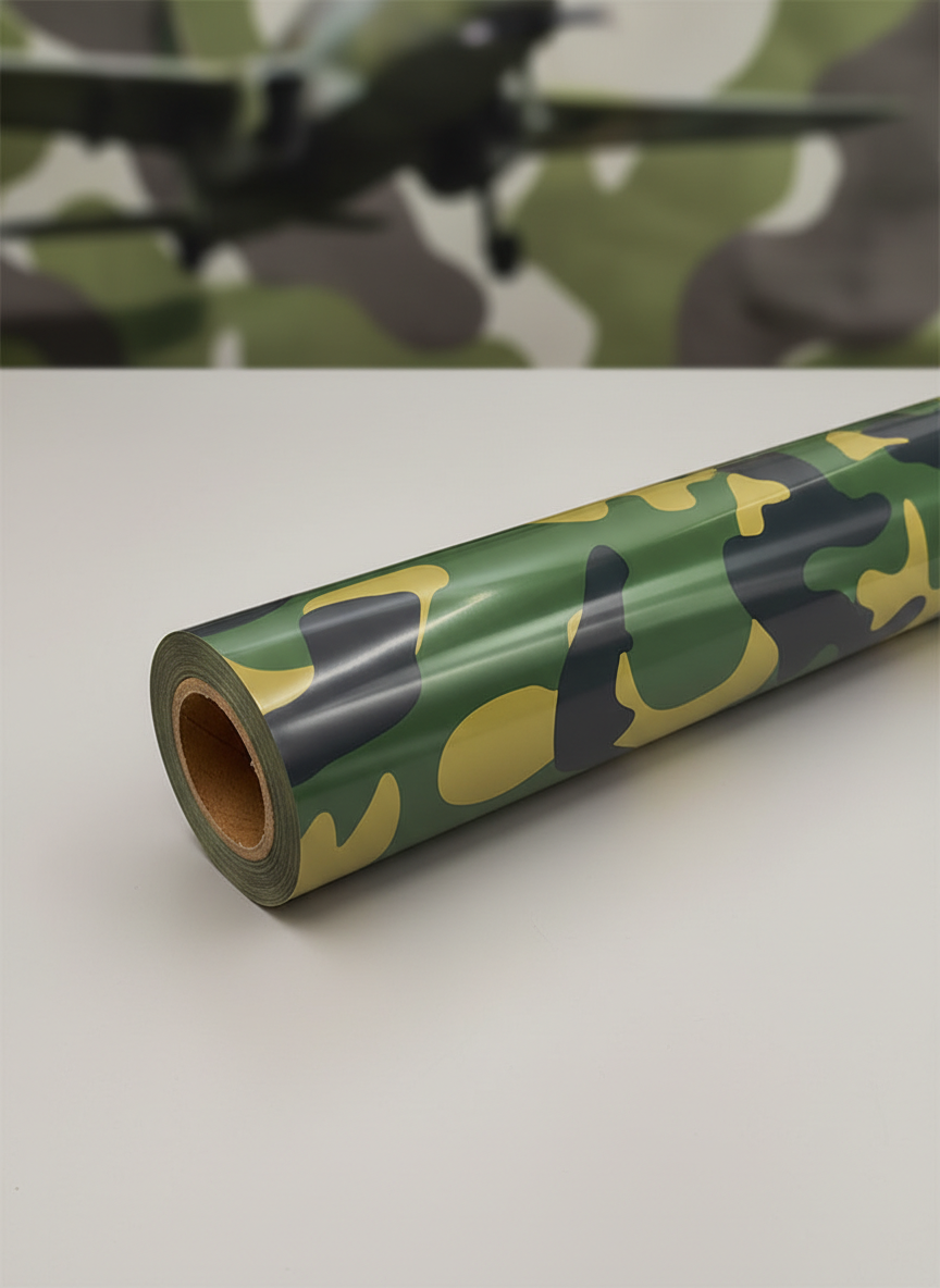 Миниатюра Пленка для обтяжки авиамоделей, зеленый камуфляж, 638 мм 1