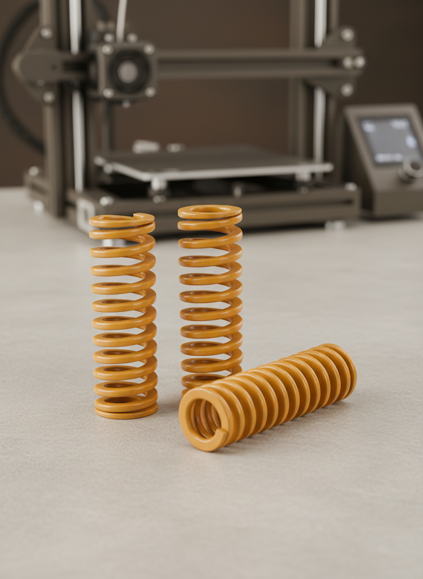 Миниатюра Пружина для нагревательного стола 3D-принтера 8 x 25 мм, желтая 1