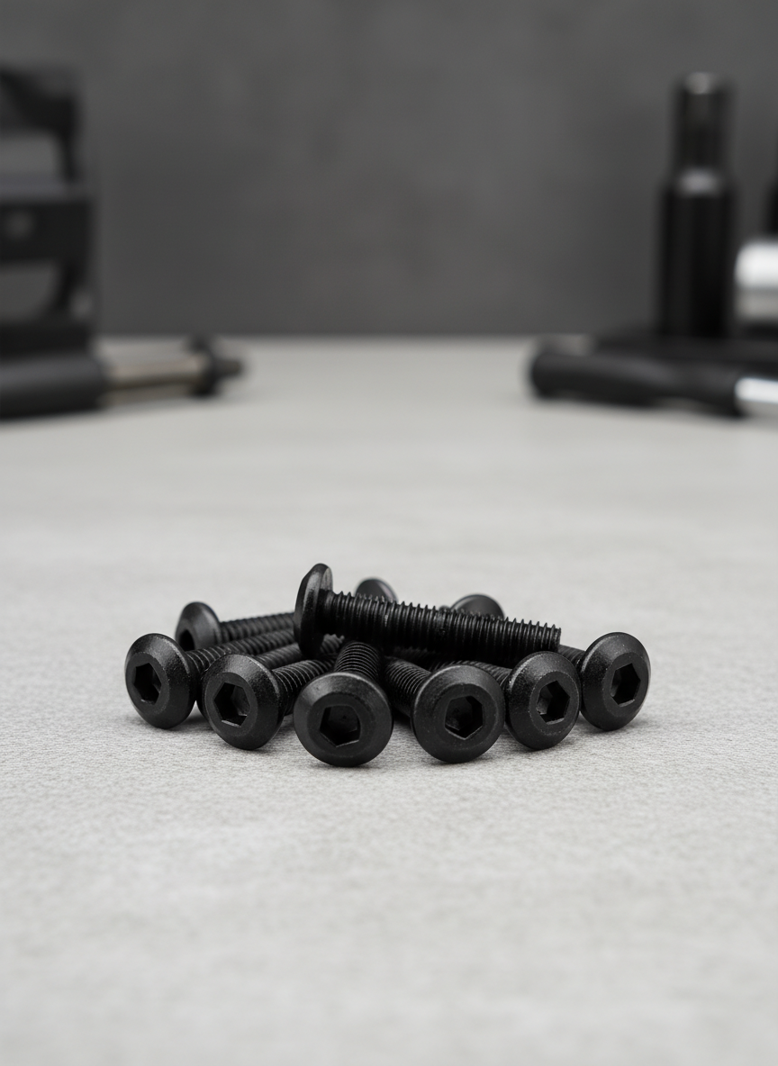 Миниатюра Винт М5 х 6 мм с плоской головкой, стальной, черный 1