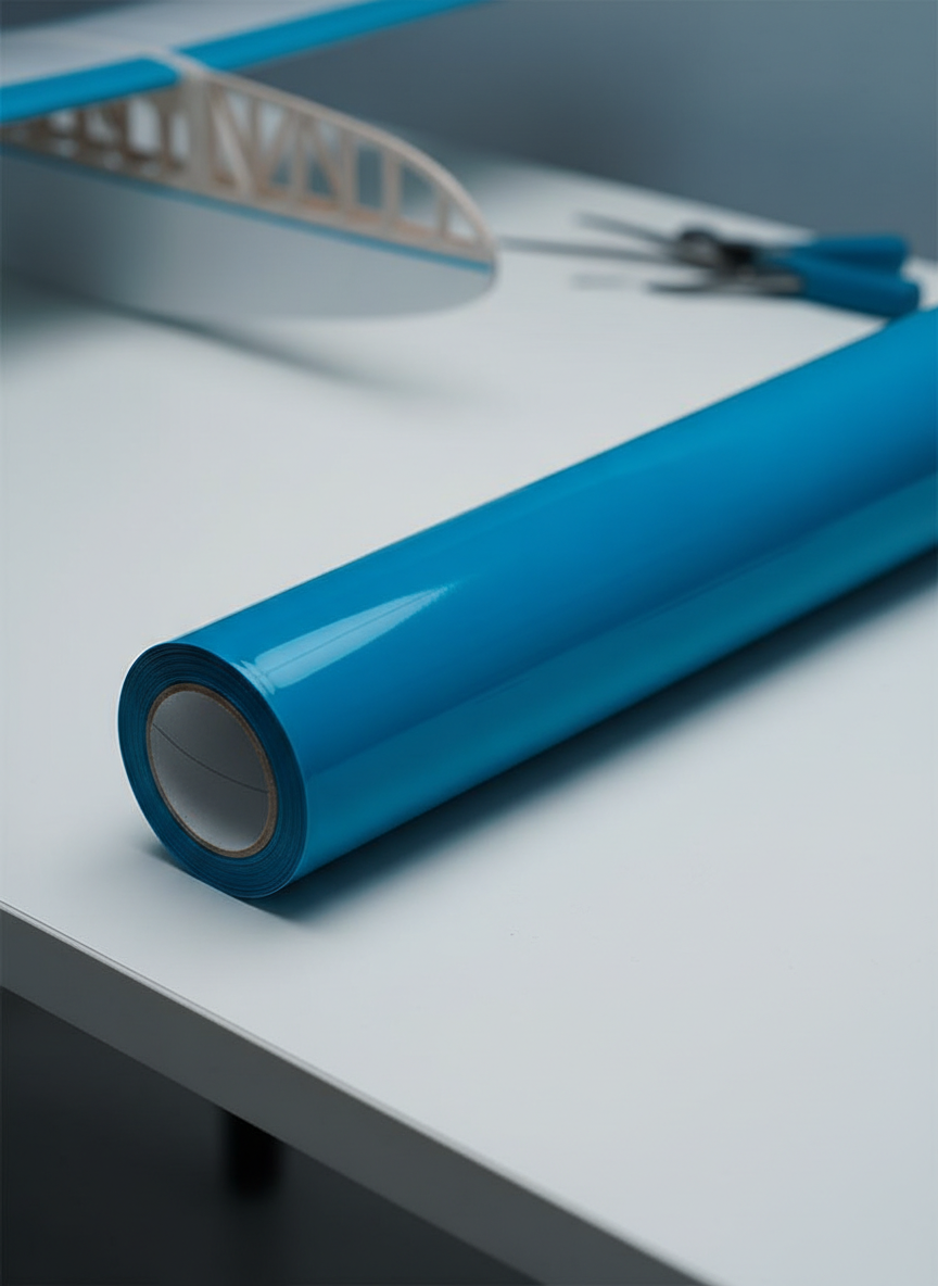 Миниатюра Пленка для обтяжки авиамоделей, голубая, 638мм 1