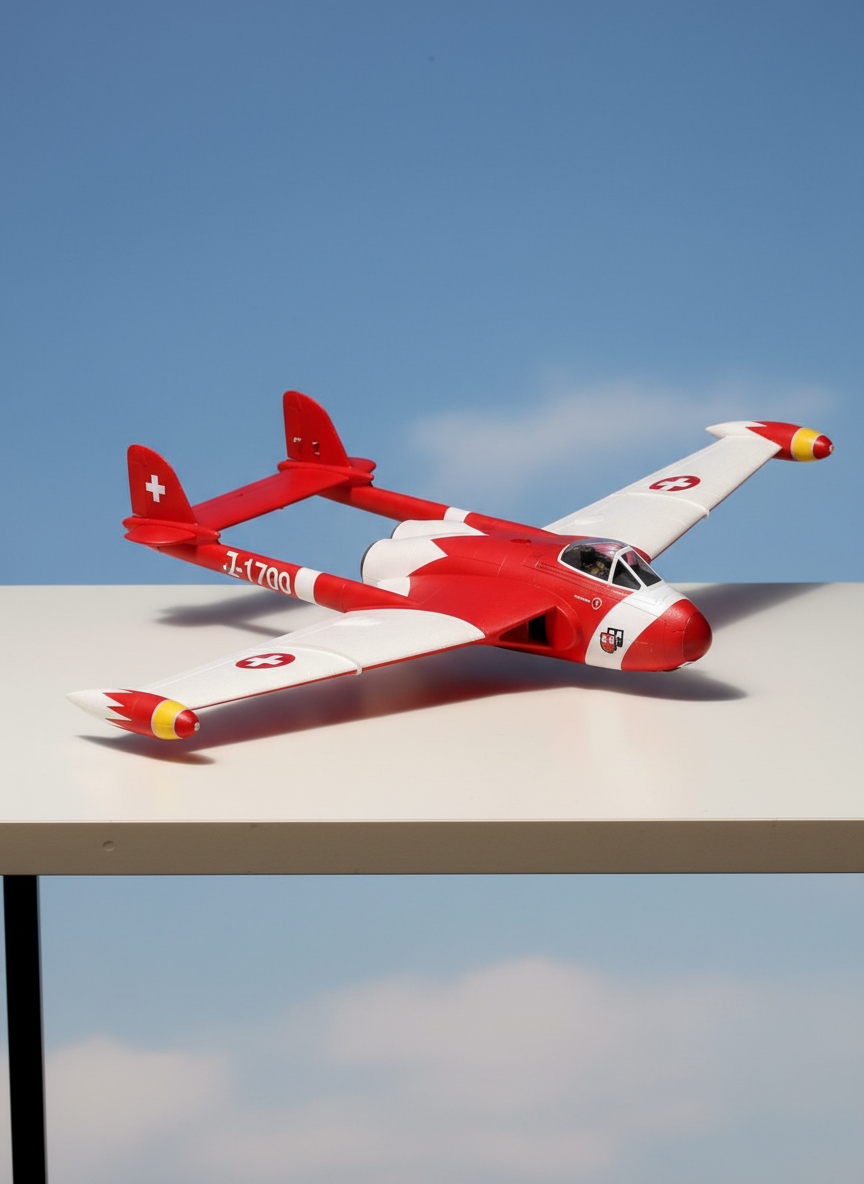 Миниатюра Модель самолета FreeWing de Havilland DH-112 Venom V2 (красный) KIT Plus 2