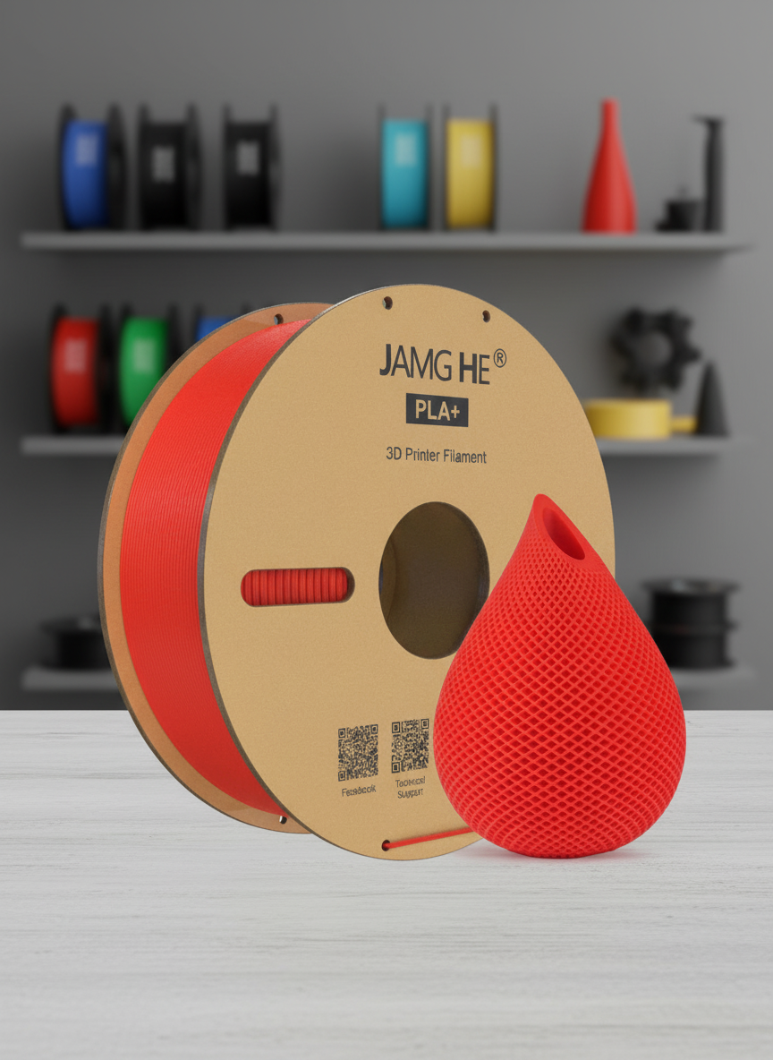 Миниатюра Пластик PLA+ для 3d принтера 1 кг, красный, JAMG HE 1