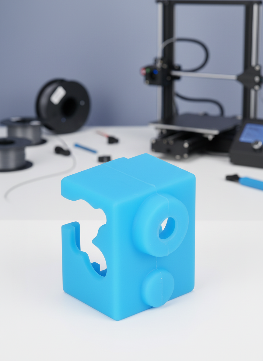 Миниатюра Силиконовый носок для блока E3D V6, чехол, теплоизоляция хотенда для 3D принтера, синий 1