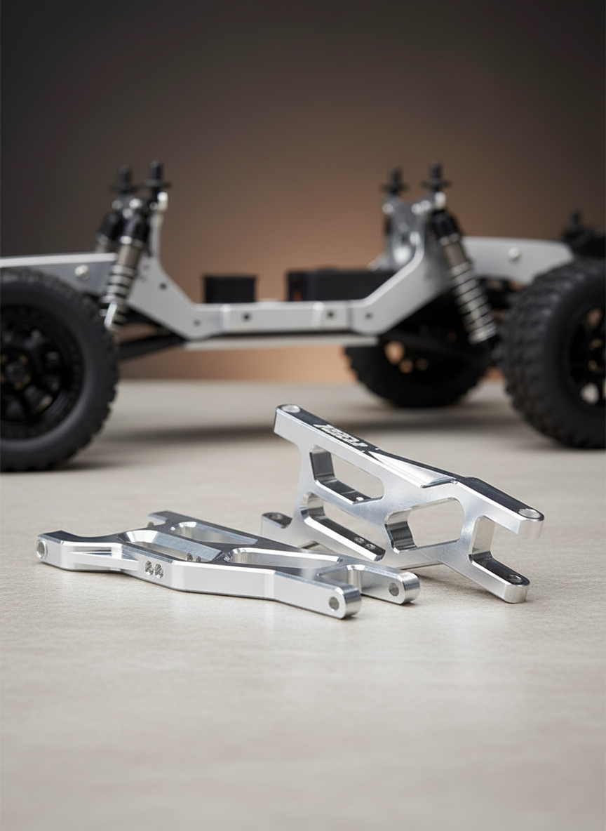 Миниатюра Рычаги передние нижние (серебро) для 1/10 stampede 2WD 1