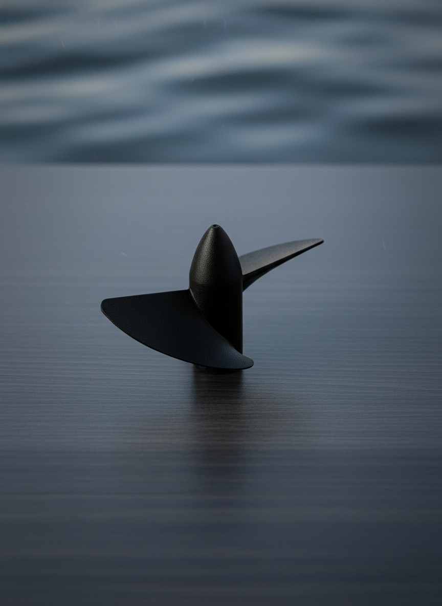 Миниатюра Гребной винт 39 х 27,5 мм, 2 лопасти, М4, левый, черный 1