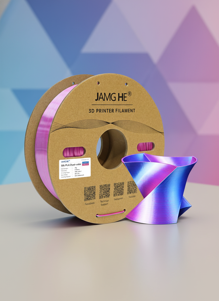 Миниатюра Пластик для 3D-печати PLA, JAMG HE, 1кг , 1.75 мм, шелковый пластик синий-красный 1