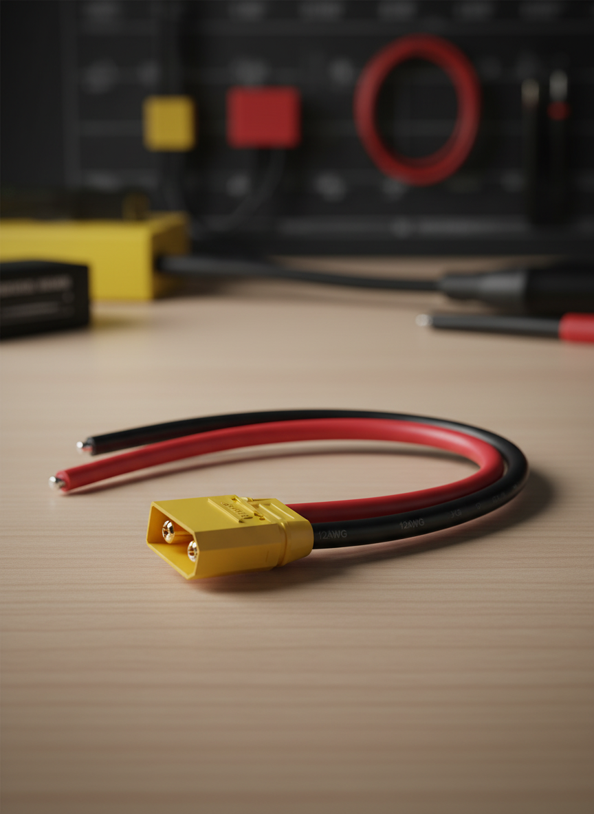 Миниатюра Разъем Amass XT90 (male) на проводе 15cm 12AWG 1