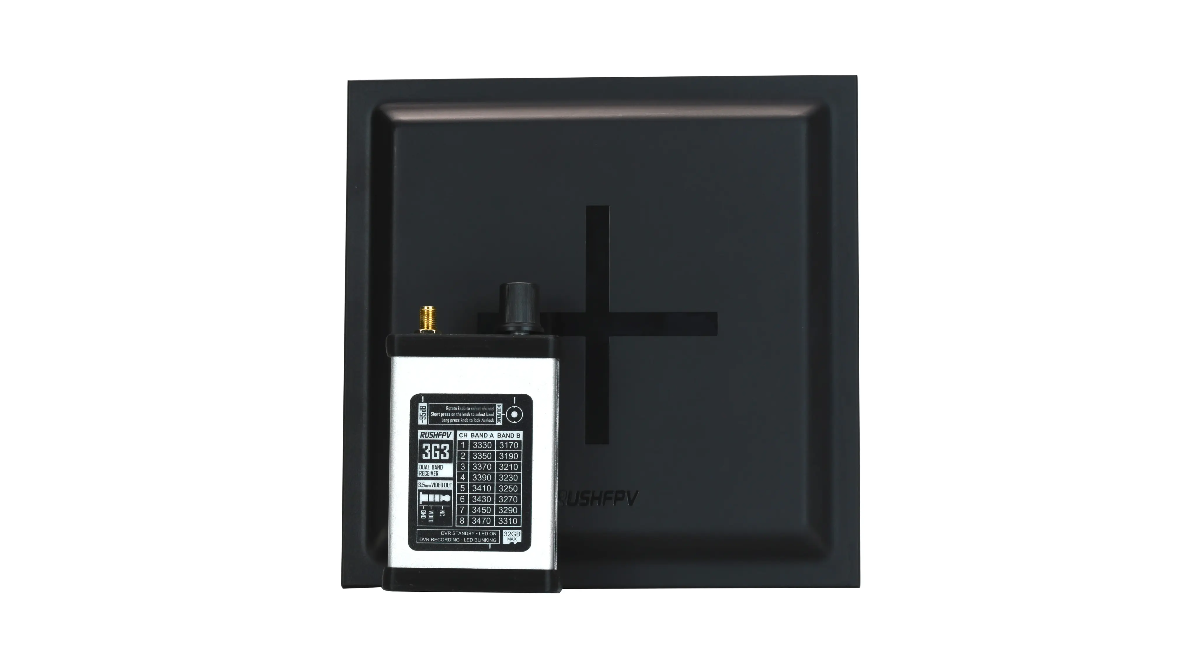Миниатюра Видеоприемник RushFPV 3.3 GHz с антенной 15.8 dBi (DVR) 4