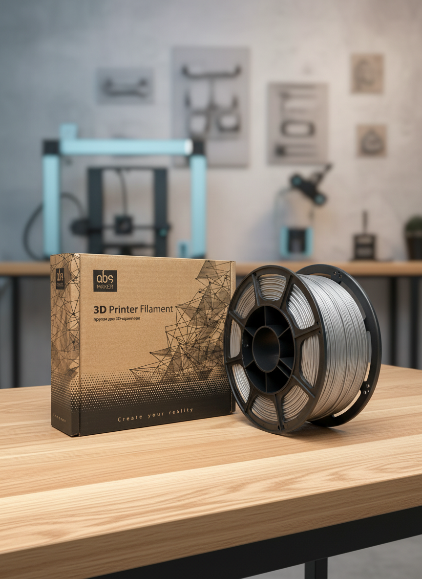 Миниатюра Пластик PETG 1кг (серебристый) от ABSmaker 1