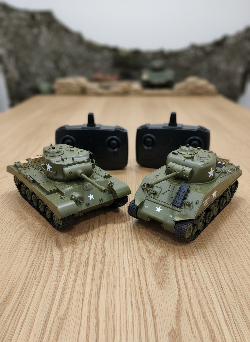 Миниатюра Танковый бой Heng Long Sherman vs Pershing M26 1/30 1