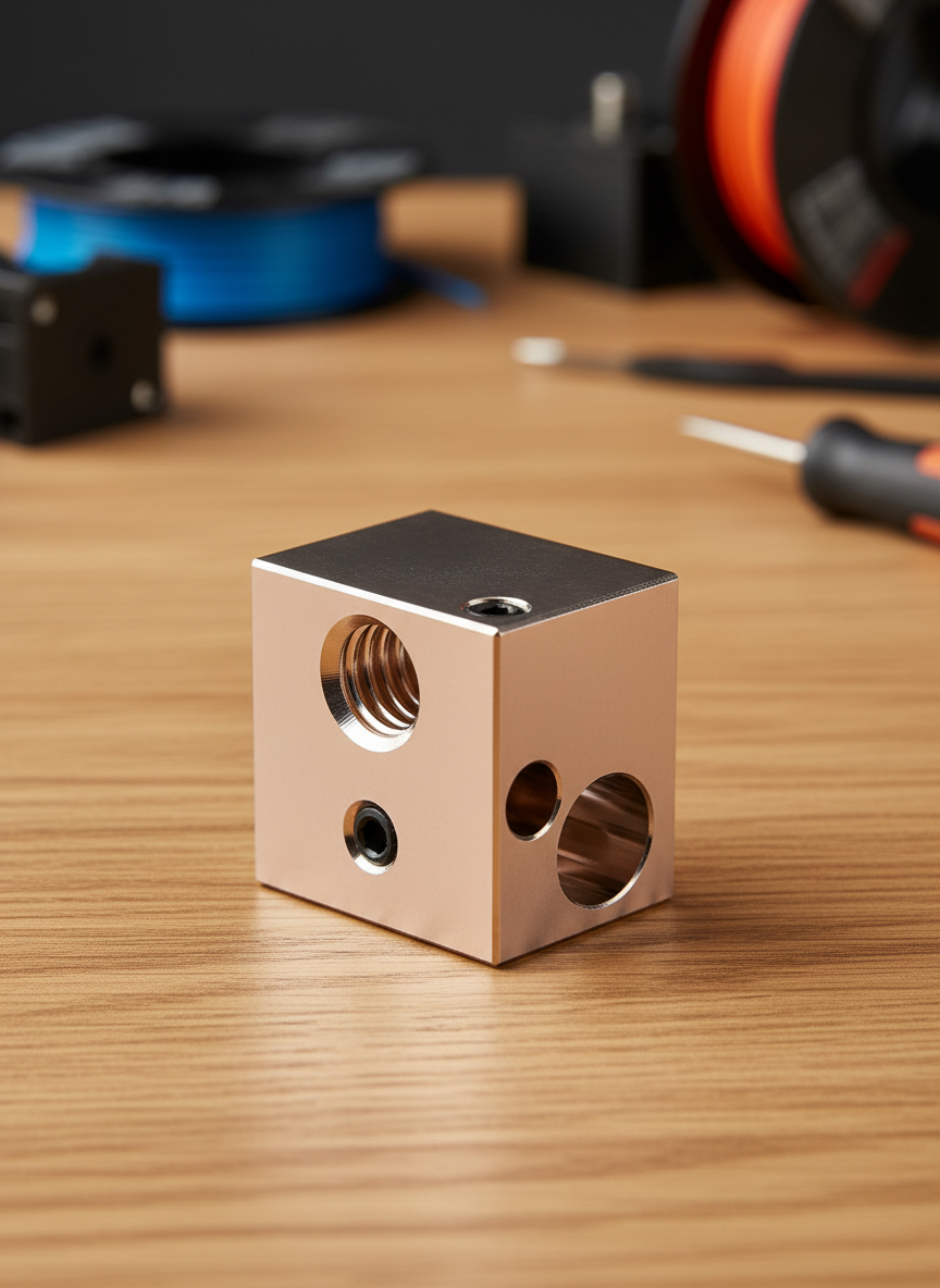 Миниатюра Нагревательный блок E3D V5 медный для 3D-принтеров Anycubic 1