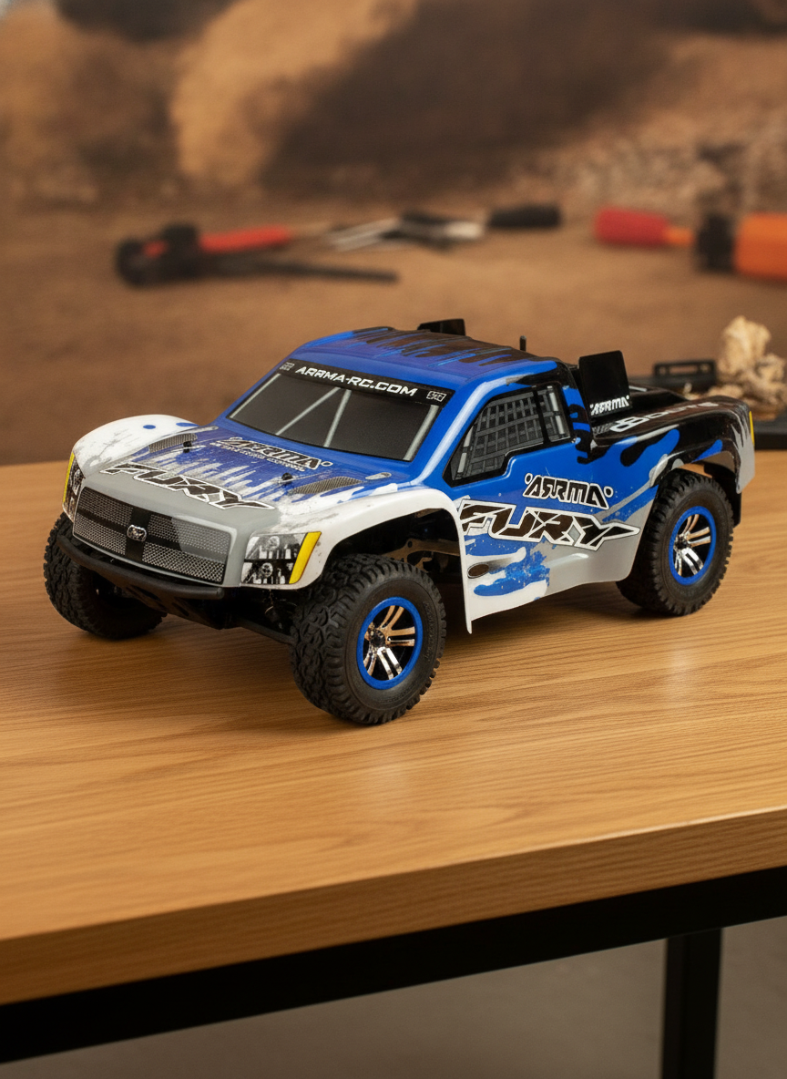 Миниатюра Радиоуправляемая модель машины 1/10 ARRMA Fury BLX 2WD синяя 1
