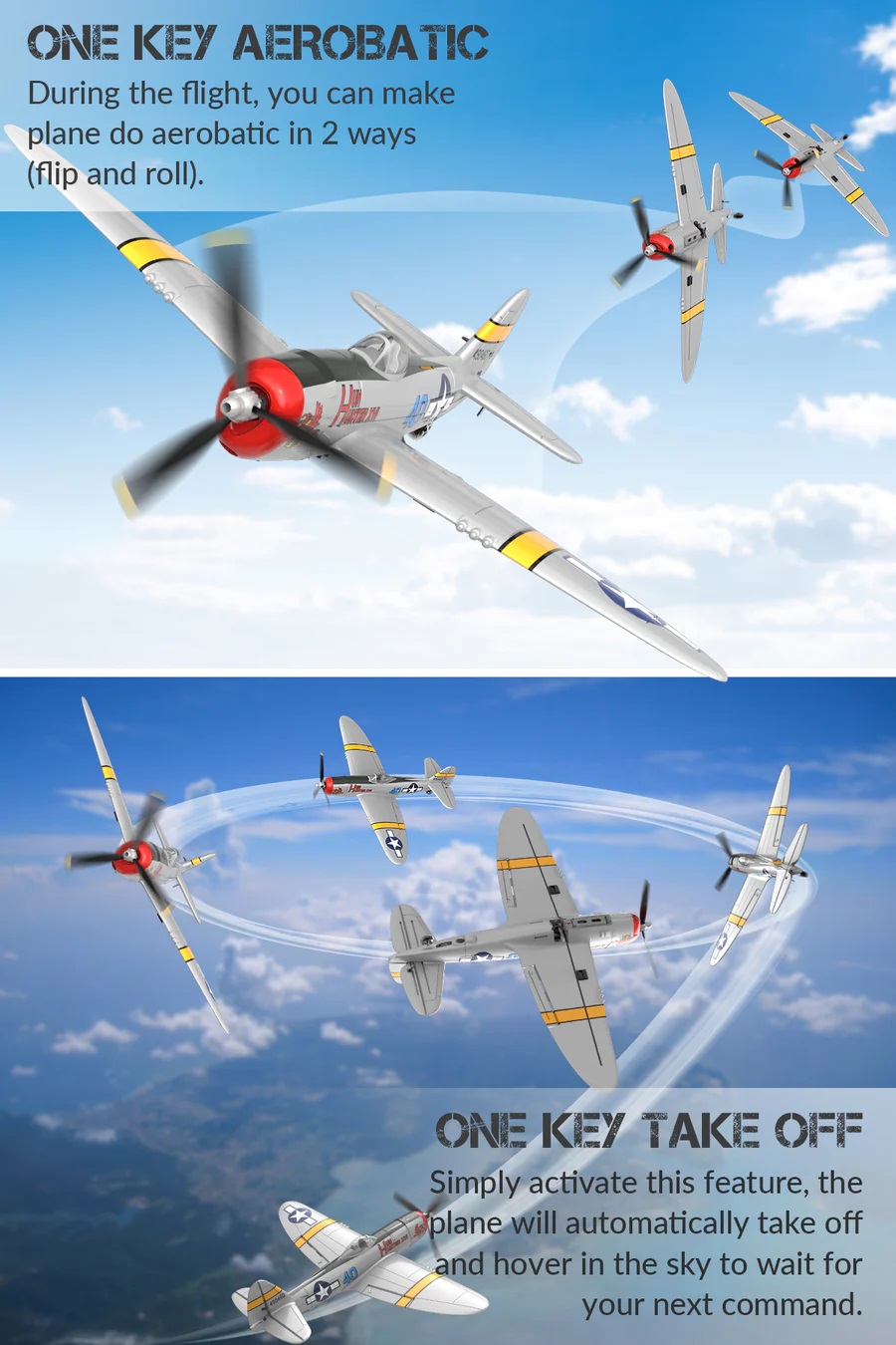 Миниатюра RC самолет VOLANTEXRC P47 Thunderbolt с гироскопом Xpilot для начинающих 761-16 4