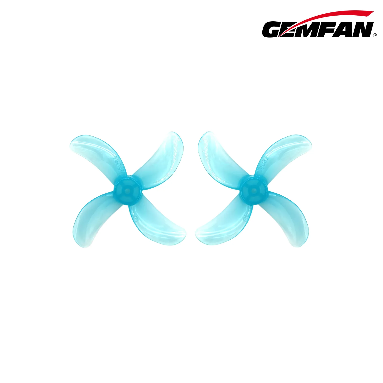 Миниатюра Пропеллер Gemfan 40мм 1,6" 1609 4-х лопастной под вал 1.5mm (Clear Blue) 4 пары 1