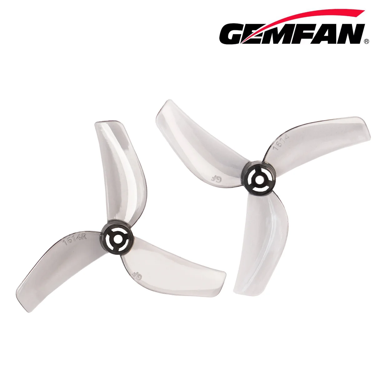 Миниатюра Пропеллер Gemfan 40мм 1,6" 1613 3-х лопастной под вал 1.5mm (Clear Gray) 4 пары 1