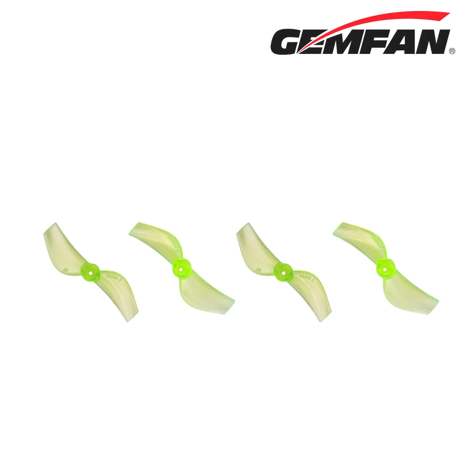 Миниатюра Пропеллер Gemfan 35mm PC 2-х лопастной на вал 1mm (Radioactive Green) 4 пары 2
