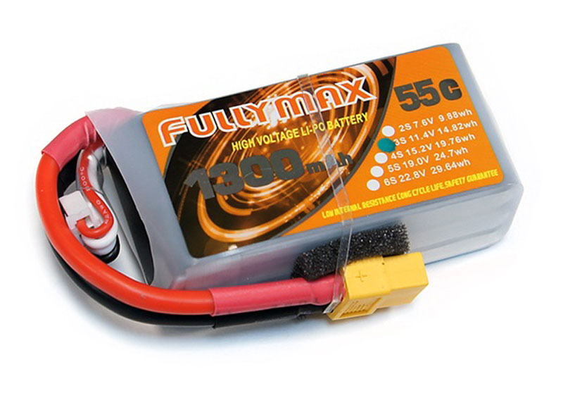 Миниатюра Аккумулятор LiPo Fullymax 11.4V 1300мАч 55C FB1300TV-3S 2