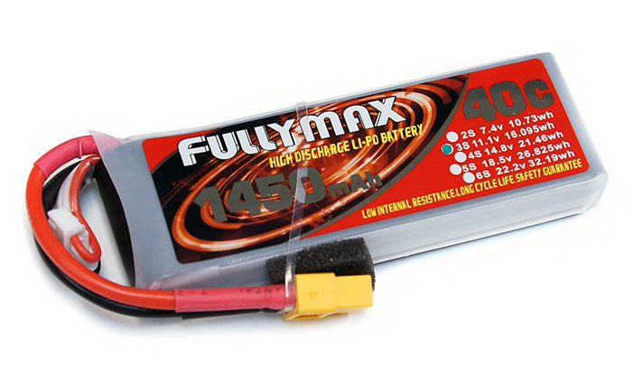 Миниатюра Аккумулятор LiPo Fullymax 11.1V 1450мАч 40C FB1450XP-3S 2