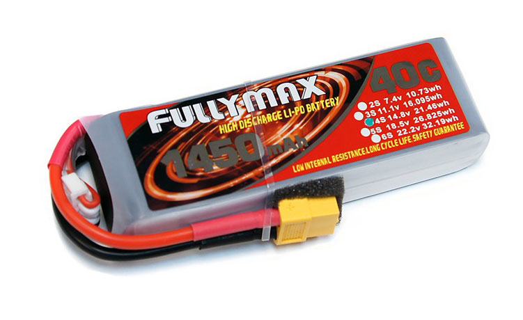 Миниатюра Аккумулятор LiPo Fullymax 14.8V 1450мАч 40C FB1450XP-4S 2