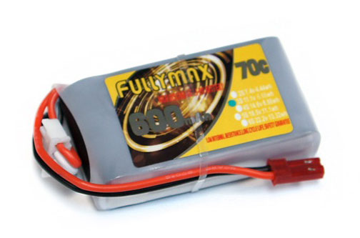 Миниатюра Аккумулятор LiPo Fullymax 11.1V 600мАч 80C (JST) FB600XT-3S 2