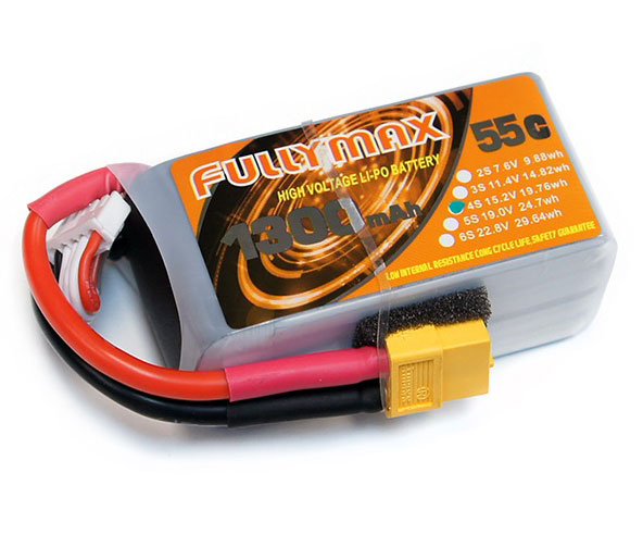 Миниатюра Аккумулятор LiPo Fullymax 15.2V 1300мАч 55C FB1300TV-4S 2