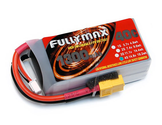 Миниатюра Аккумулятор LiPo Fullymax 14.8V 1300мАч 40C FB1300XP-4S 2