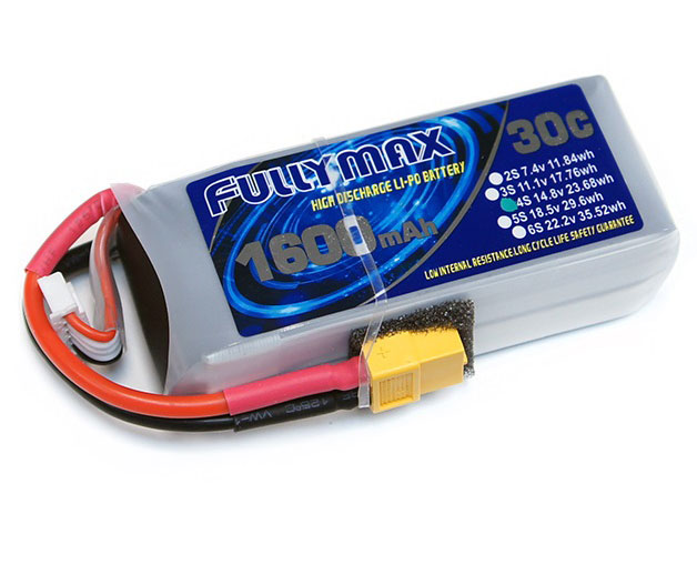 Миниатюра Аккумулятор LiPo Fullymax 14.8V 1600мАч 30C FB1600HP-4S 2
