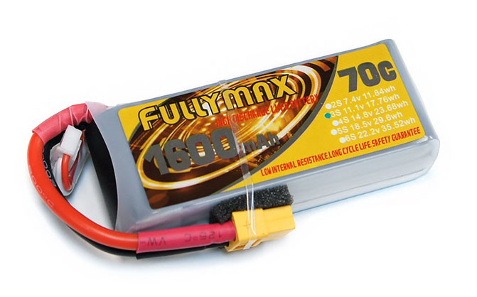 Миниатюра Аккумулятор LiPo Fullymax 11.1V 1600мАч 70C FB1600XT-3S 2