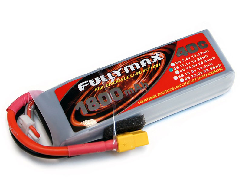 Миниатюра Аккумулятор LiPo Fullymax 11.1V 1800мАч 40C FB1800XP-3S 2
