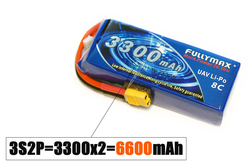 Миниатюра Аккумулятор LiPo Fullymax 11.1V 6600мАч 8C (XT60) FB6600HE-11.1V 2